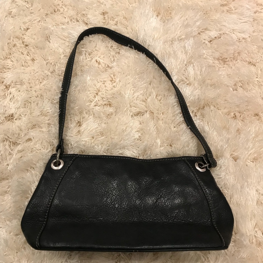 Small black leather purse